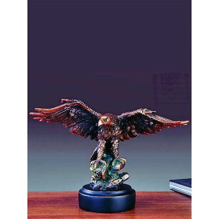 Dwellingdesigns F 8 x 11.5 in.Treasure of Nature Howling Bronze Eagle Statue DW3078144